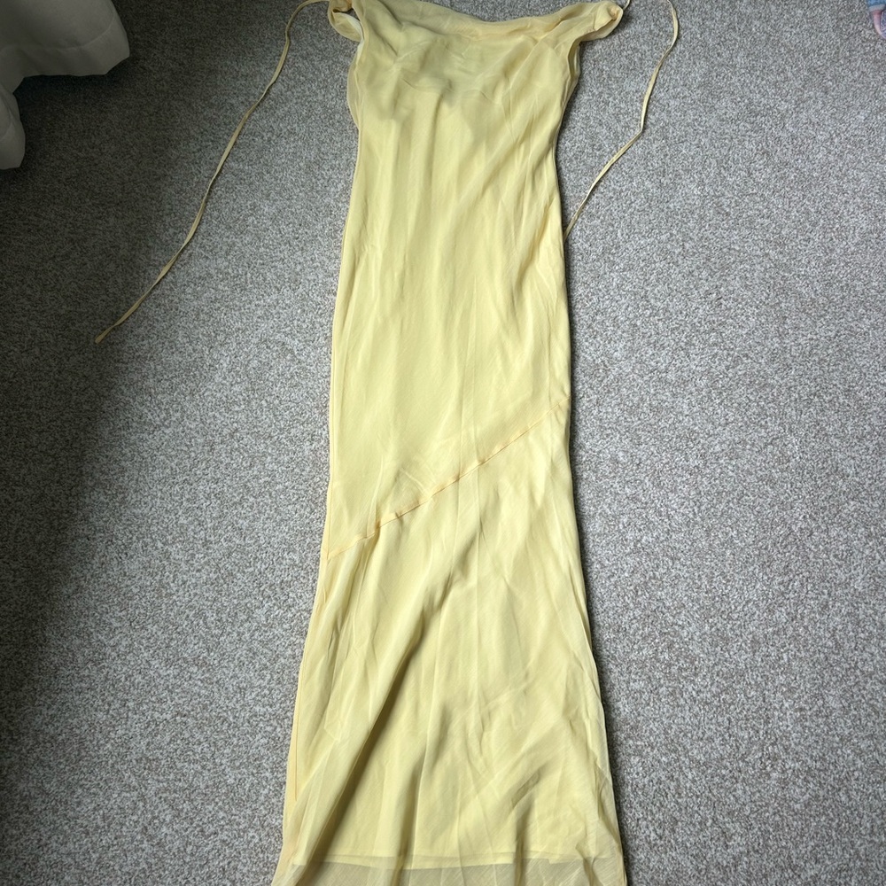 Peppermayo Brittany Chiffon Maxi Dress Pastel Yellow